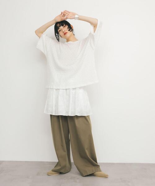 KBF（ケイビーエフ）の「ルーズレースTEE（Tシャツ/カットソー・レディース・ブラック/オフホワイト・ONE）」の8枚目の写真