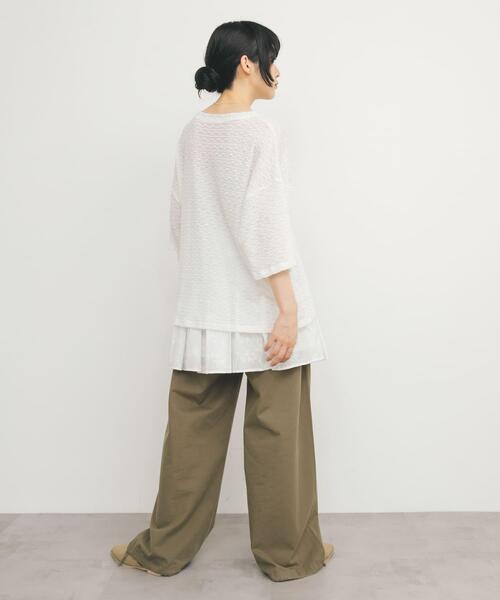 KBF（ケイビーエフ）の「ルーズレースTEE（Tシャツ/カットソー・レディース・ブラック/オフホワイト・ONE）」の9枚目の写真