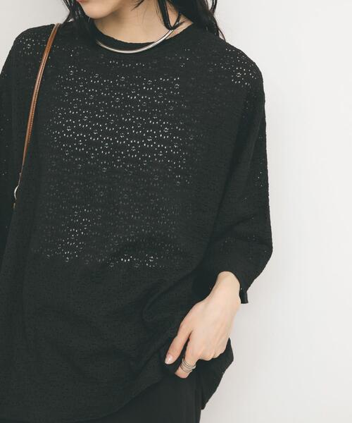 KBF（ケイビーエフ）の「ルーズレースTEE（Tシャツ/カットソー・レディース・ブラック/オフホワイト・ONE）」の12枚目の写真