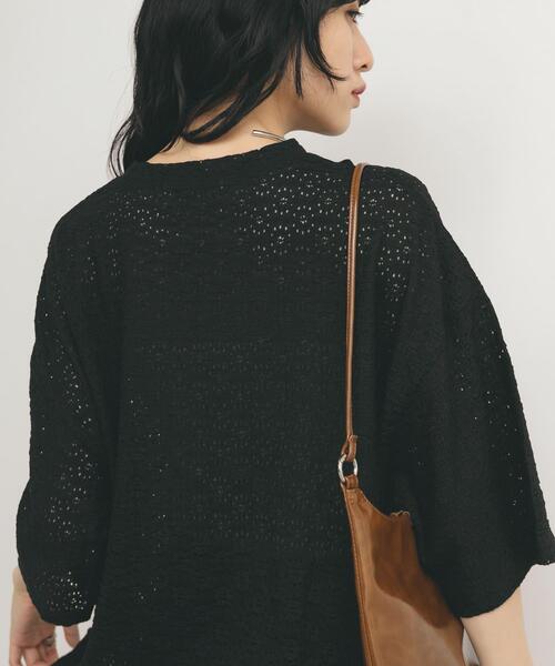 KBF（ケイビーエフ）の「ルーズレースTEE（Tシャツ/カットソー・レディース・ブラック/オフホワイト・ONE）」の13枚目の写真