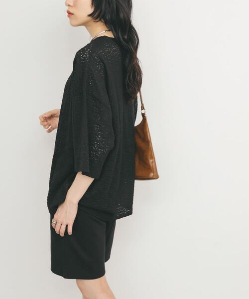 KBF（ケイビーエフ）の「ルーズレースTEE（Tシャツ/カットソー・レディース・ブラック/オフホワイト・ONE）」の15枚目の写真