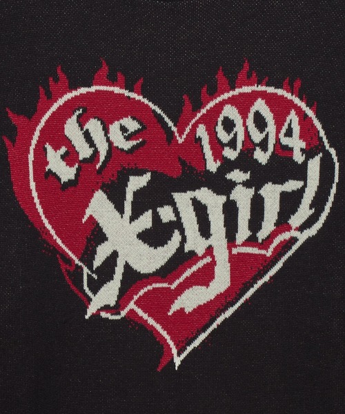HEART LOGO JACQUARD KNIT TOP（ニット/セーター）｜X-girl