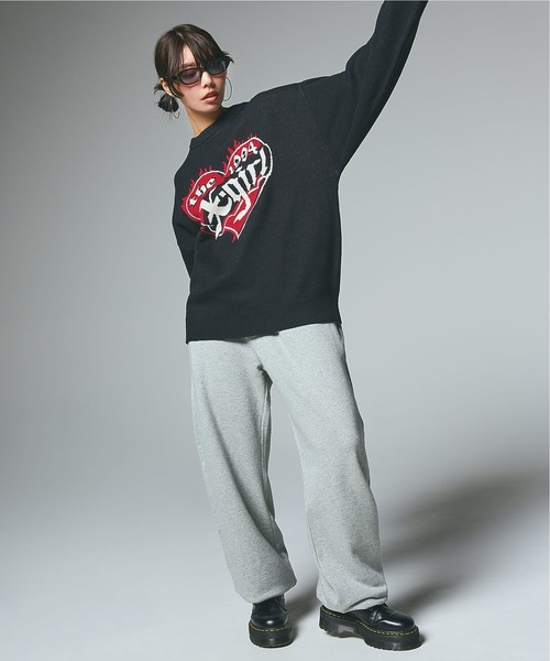 HEART LOGO JACQUARD KNIT TOP（ニット/セーター）｜X-girl