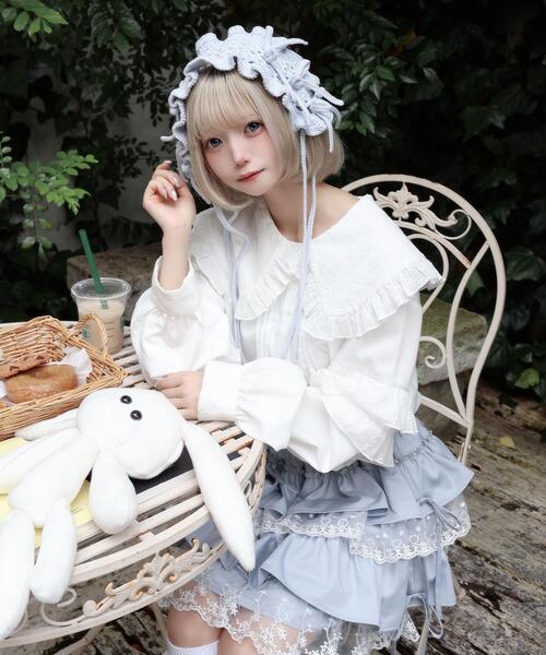 Whinny(ホワイニー)の「Whinny/サイコープリプリスカート♪(スカート・レディース・ホワイト/サックスブルー/ブラック・FREE)」の7枚目の写真