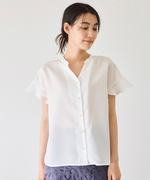 Jayro(ジャイロ)の「袖フリルブラウス(シャツ/ブラウス・レディース・サックスブルー/ベージュ/ホワイト系その他・M)」の22枚目の写真