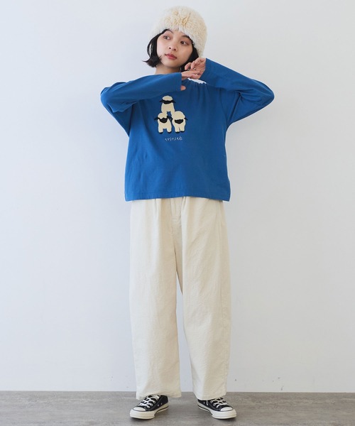 bulle de savon（ビュルデサボン）の「ひつじ刺繍 Tシャツ（Tシャツ/カットソー・レディース・オートミール/ブルー・FREE）」の21枚目の写真