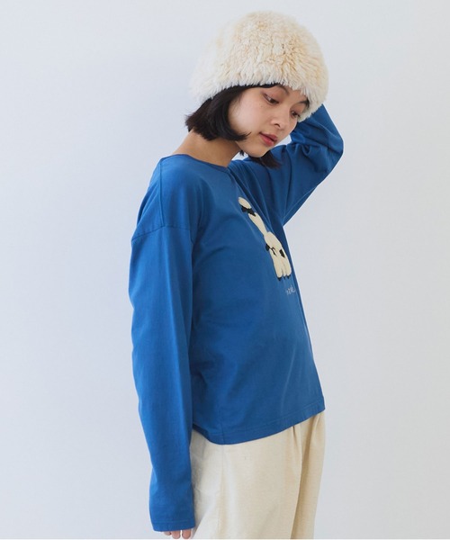 bulle de savon（ビュルデサボン）の「ひつじ刺繍 Tシャツ（Tシャツ/カットソー・レディース・オートミール/ブルー・FREE）」の17枚目の写真