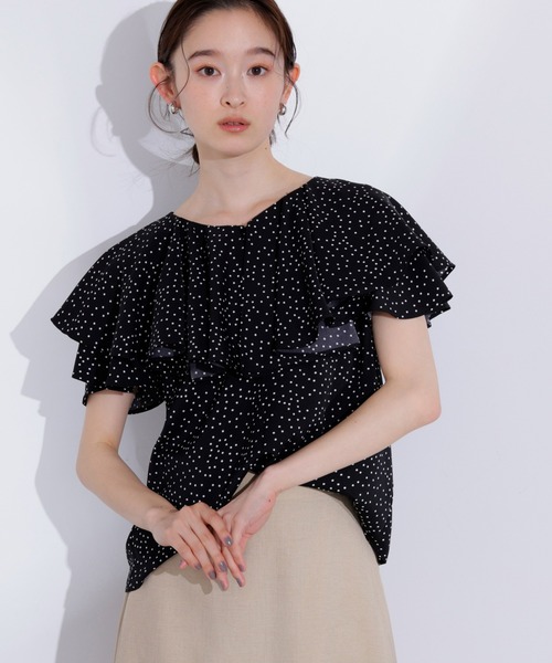 「N.（N. Natural Beauty Basic）」 半袖ブラウス MEDIUM ブラック系その他 レディース ボウタイ風半袖ブラウス(504617797) | エヌナチュラルビューティ