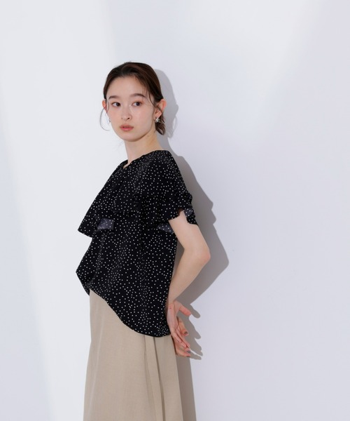 N.（N. Natural Beauty Basic）（エヌエヌナチュラルビューティーベーシック）の「ラッフルドットブラウス（シャツ/ブラウス・レディース・ブラック/オフホワイト/ブラウン・MEDIUM）」の20枚目の写真