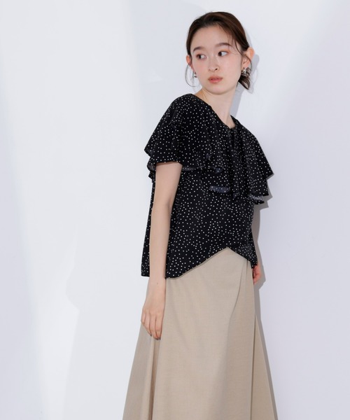 N.（N. Natural Beauty Basic）（エヌエヌナチュラルビューティーベーシック）の「ラッフルドットブラウス（シャツ/ブラウス・レディース・ブラック/オフホワイト/ブラウン・MEDIUM）」の21枚目の写真