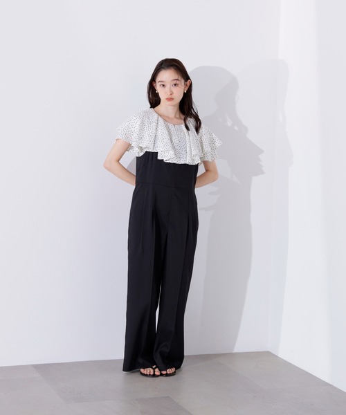 N.（N. Natural Beauty Basic）（エヌエヌナチュラルビューティーベーシック）の「ラッフルドットブラウス（シャツ/ブラウス・レディース・ブラック/オフホワイト/ブラウン・MEDIUM）」の6枚目の写真