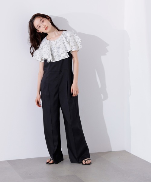 N.（N. Natural Beauty Basic）（エヌエヌナチュラルビューティーベーシック）の「ラッフルドットブラウス（シャツ/ブラウス・レディース・ブラック/オフホワイト/ブラウン・MEDIUM）」の8枚目の写真