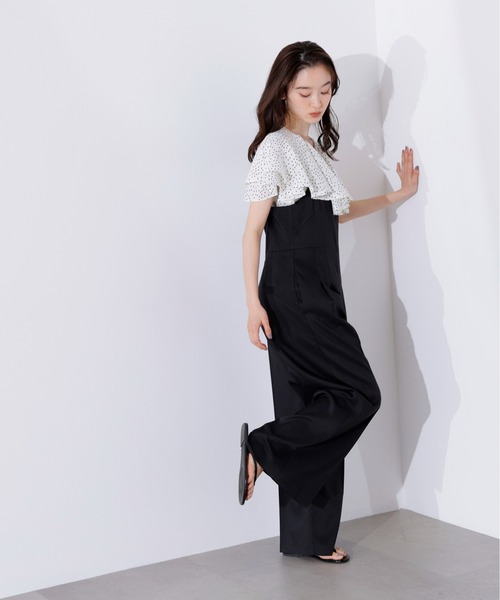 N.（N. Natural Beauty Basic）（エヌエヌナチュラルビューティーベーシック）の「ラッフルドットブラウス（シャツ/ブラウス・レディース・ブラック/オフホワイト/ブラウン・MEDIUM）」の9枚目の写真