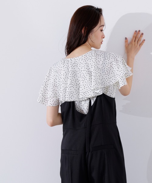 N.（N. Natural Beauty Basic）（エヌエヌナチュラルビューティーベーシック）の「ラッフルドットブラウス（シャツ/ブラウス・レディース・ブラック/オフホワイト/ブラウン・MEDIUM）」の11枚目の写真