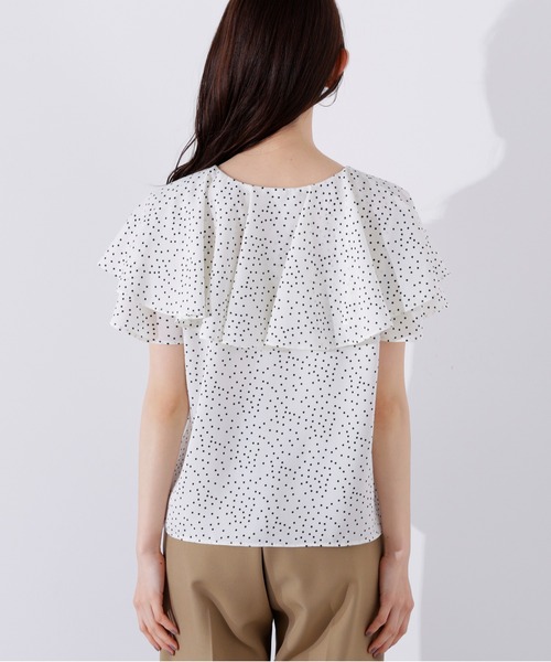 N.（N. Natural Beauty Basic）（エヌエヌナチュラルビューティーベーシック）の「ラッフルドットブラウス（シャツ/ブラウス・レディース・ブラック/オフホワイト/ブラウン・MEDIUM）」の14枚目の写真