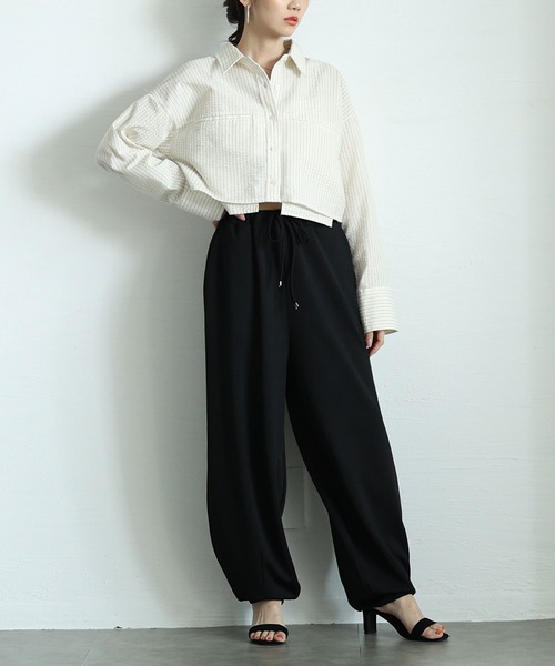 Sawa a la mode（サワアラモード）の「ポンチカーブパンツ（その他パンツ・レディース・アイボリー/ブラック/チャコールグレー・FREE）」の4枚目の写真