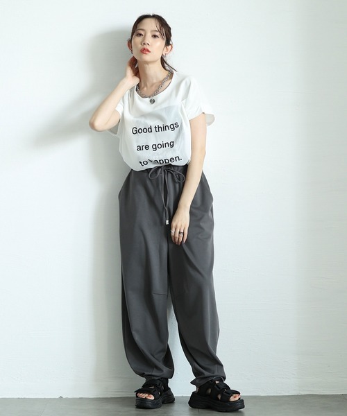 Sawa a la mode（サワアラモード）の「ポンチカーブパンツ（その他パンツ・レディース・アイボリー/ブラック/チャコールグレー・FREE）」の12枚目の写真