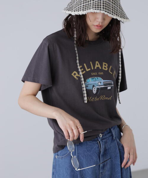 FREE'S MART(フリーズマート)の「◆クラシックカープリントTシャツ(Tシャツ/カットソー・レディース・ホワイト/ブラック・FREE)」の14枚目の写真