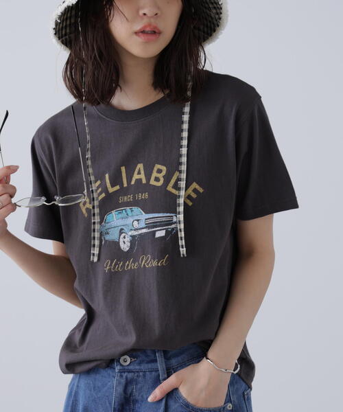 FREE'S MART(フリーズマート)の「◆クラシックカープリントTシャツ(Tシャツ/カットソー・レディース・ホワイト/ブラック・FREE)」の15枚目の写真