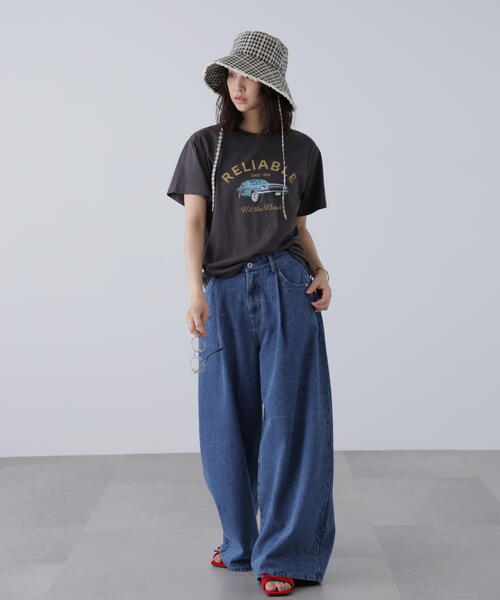 FREE'S MART(フリーズマート)の「◆クラシックカープリントTシャツ(Tシャツ/カットソー・レディース・ホワイト/ブラック・FREE)」の18枚目の写真