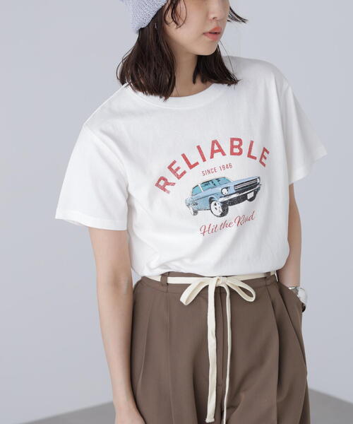 FREE'S MART(フリーズマート)の「◆クラシックカープリントTシャツ(Tシャツ/カットソー・レディース・ホワイト/ブラック・FREE)」の22枚目の写真