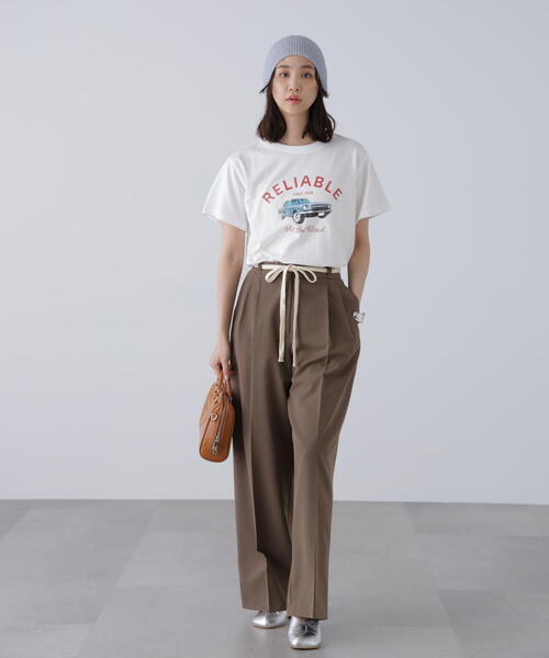 FREE'S MART(フリーズマート)の「◆クラシックカープリントTシャツ(Tシャツ/カットソー・レディース・ホワイト/ブラック・FREE)」の4枚目の写真