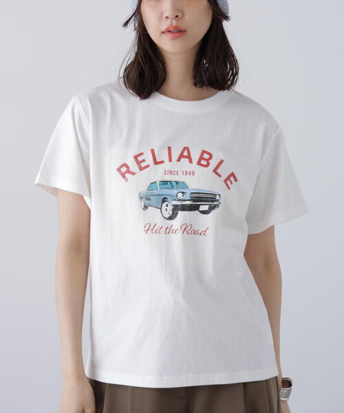 FREE'S MART(フリーズマート)の「◆クラシックカープリントTシャツ(Tシャツ/カットソー・レディース・ホワイト/ブラック・FREE)」の6枚目の写真