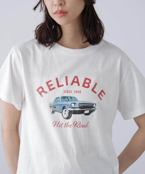 FREE'S MART(フリーズマート)の「◆クラシックカープリントTシャツ(Tシャツ/カットソー・レディース・ホワイト/ブラック・FREE)」の9枚目の写真