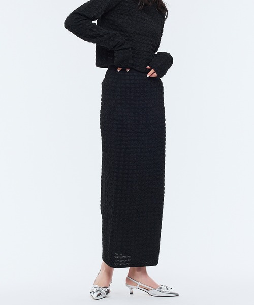 Narcissus（ナルシス）の「【MIDVEIN】ポコポコロングスカート（スカート・レディース・グリーン/ブラック・FREE）」の2枚目の写真