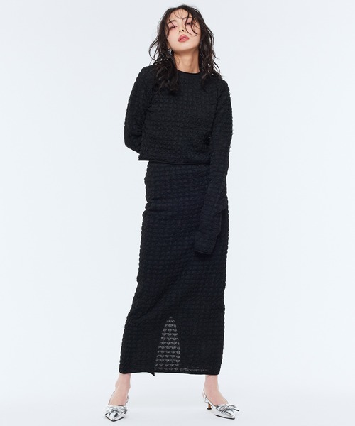 Narcissus（ナルシス）の「【MIDVEIN】ポコポコロングスカート（スカート・レディース・グリーン/ブラック・FREE）」の10枚目の写真