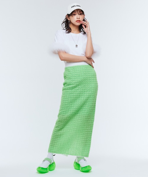 Narcissus（ナルシス）の「【MIDVEIN】ポコポコロングスカート（スカート・レディース・グリーン/ブラック・FREE）」の8枚目の写真