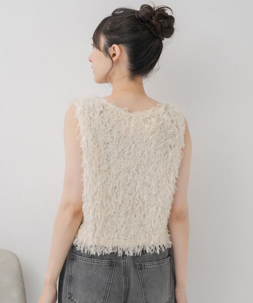 RETRO GIRL（レトロガール）の「前釦フェザーベスト（Tシャツ/カットソー・レディース・ブラック/ベージュ/ナチュラル・FREE）」の13枚目の写真