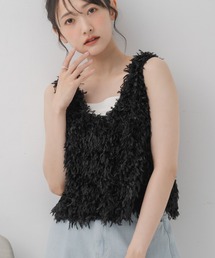 RETRO GIRL | 前釦フェザーベスト(Tシャツ/カットソー)