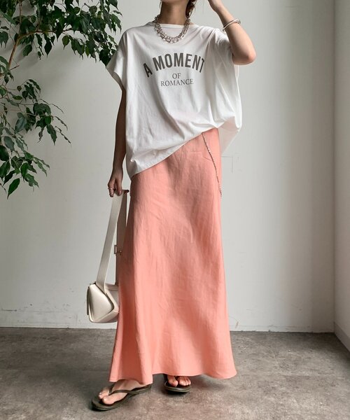 DouDou(ドゥドゥ)の「A MOMENTタックスリーブTEE(Tシャツ/カットソー・レディース・ホワイト系その他/チャコールグレー/オフホワイト・FREE)」の6枚目の写真