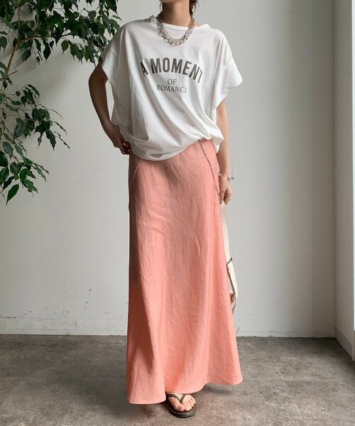 DouDou(ドゥドゥ)の「A MOMENTタックスリーブTEE(Tシャツ/カットソー・レディース・ホワイト系その他/チャコールグレー/オフホワイト・FREE)」の7枚目の写真