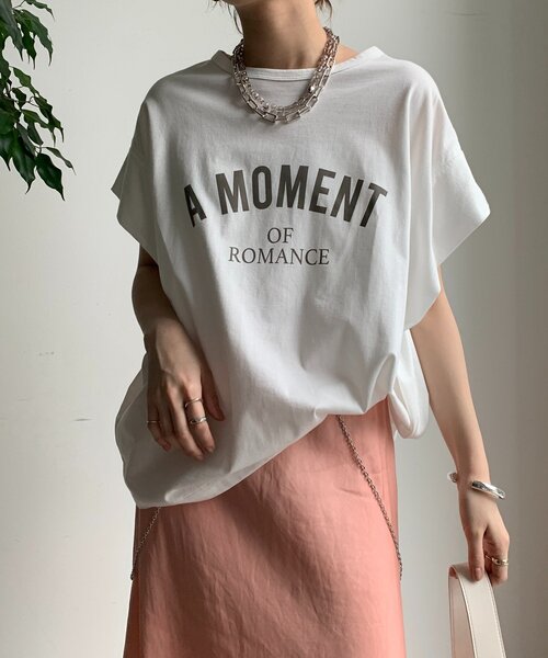 DouDou(ドゥドゥ)の「A MOMENTタックスリーブTEE(Tシャツ/カットソー・レディース・ホワイト系その他/チャコールグレー/オフホワイト・FREE)」の10枚目の写真
