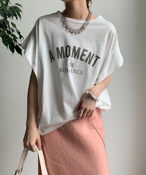 DouDou(ドゥドゥ)の「A MOMENTタックスリーブTEE(Tシャツ/カットソー・レディース・ホワイト系その他/チャコールグレー/オフホワイト・FREE)」の11枚目の写真