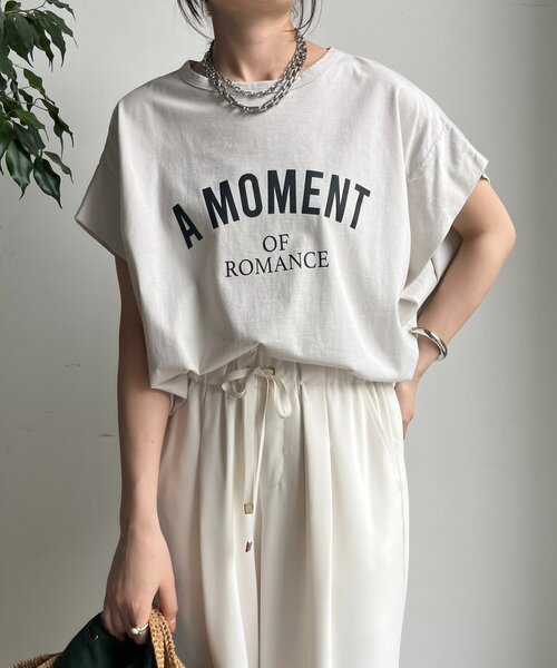 DouDou(ドゥドゥ)の「A MOMENTタックスリーブTEE(Tシャツ/カットソー・レディース・ホワイト系その他/チャコールグレー/オフホワイト・FREE)」の20枚目の写真