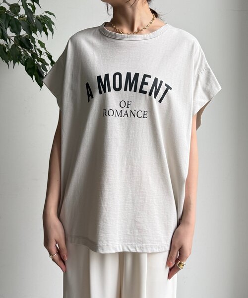 DouDou(ドゥドゥ)の「A MOMENTタックスリーブTEE(Tシャツ/カットソー・レディース・ホワイト系その他/チャコールグレー/オフホワイト・FREE)」の22枚目の写真
