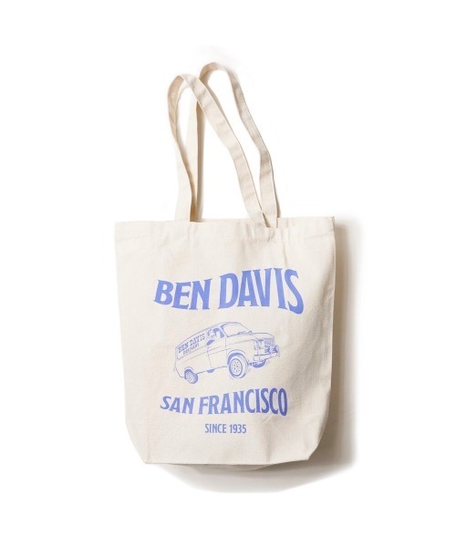 BEN DAVIS(ベンデイビス)の「BENDAVIS ベンデイビス ORGANIC COTTON TOTE(トートバッグ・メンズ・ホワイト×ネイビー/ホワイト×レッド/ホワイト×ブラック・FREE)」の5枚目の写真