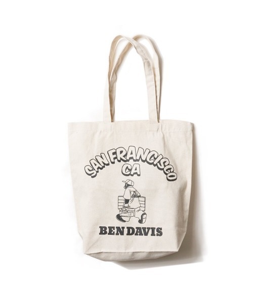 BEN DAVIS(ベンデイビス)の「BENDAVIS ベンデイビス ORGANIC COTTON TOTE(トートバッグ・メンズ・ホワイト×ネイビー/ホワイト×レッド/ホワイト×ブラック・FREE)」の11枚目の写真