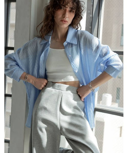 2025 SUMMER COLLECTION][新色追加]ストライプシアーシャツ