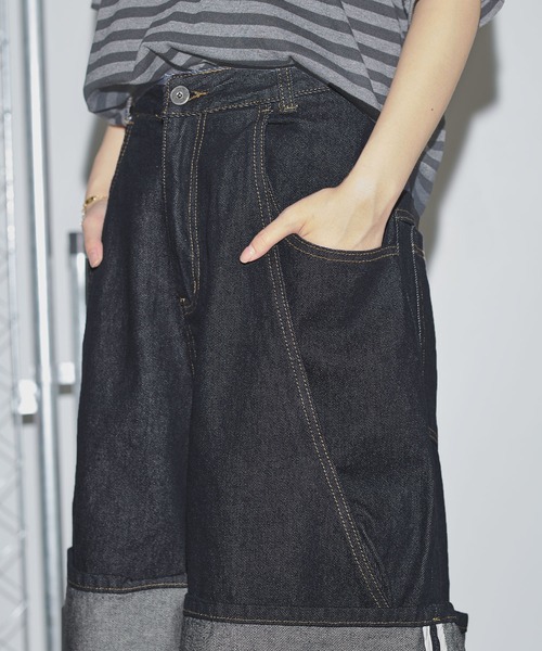 Deaile リジットバギーショーツ リジットバギーショーツ デニムパンツ【UNISEX】（デニムパンツ