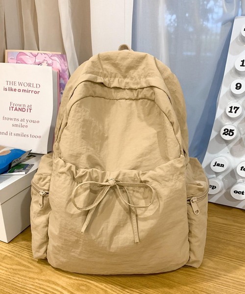 VIBGYOR（ヴィブジョー）の「Mignonjour/ナイロンリボンリュック M2609（バックパック/リュック・レディース・ブラック/アイボリー/ピンク/ベージュ/パープル・FREE）」の13枚目の写真