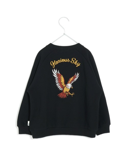 MAKE YOUR DAY（メイクユアデイ）の「イーグル刺繍ファミリー裏毛トレーナー■80～140cm（スウェット・キッズ・ブラック/ブルー・130/120/110/100/90/80/140）」の2枚目の写真