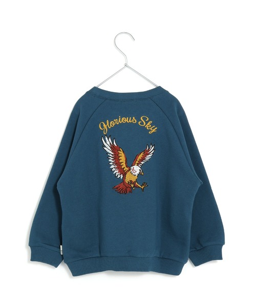 MAKE YOUR DAY（メイクユアデイ）の「イーグル刺繍ファミリー裏毛トレーナー■80～140cm（スウェット・キッズ・ブラック/ブルー・130/120/110/100/90/80/140）」の5枚目の写真