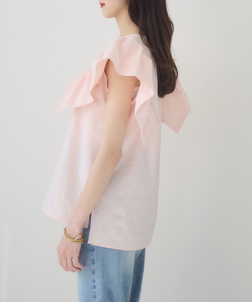 meeny miny(ミーニーマイニー)の「【meeny miny】【インフルエンサーmidopeiコラボ】”着映え”ラッフルブラウス(Tシャツ/カットソー・レディース・ブラック/ホワイト/ピンク・S-M/M-L)」の17枚目の写真