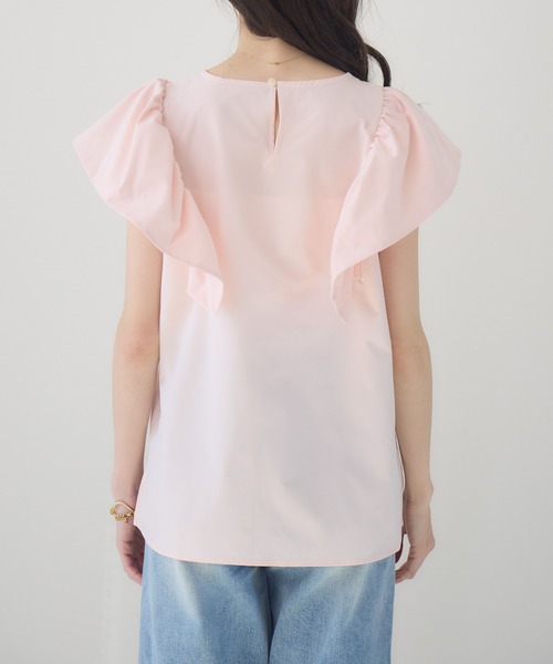 meeny miny(ミーニーマイニー)の「【meeny miny】【インフルエンサーmidopeiコラボ】”着映え”ラッフルブラウス(Tシャツ/カットソー・レディース・ブラック/ホワイト/ピンク・S-M/M-L)」の18枚目の写真