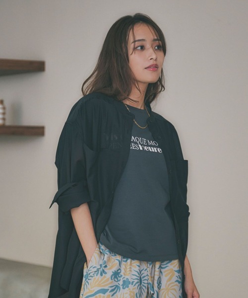 ブラウス シャツ 「近藤千尋さんコラボ」シアーオーバーシャツ（AJUGA.x BAYFLOW） レディース 近藤千尋さんコラボ】シアーオーバーシャツ（AJUGA.x BAYFLOW