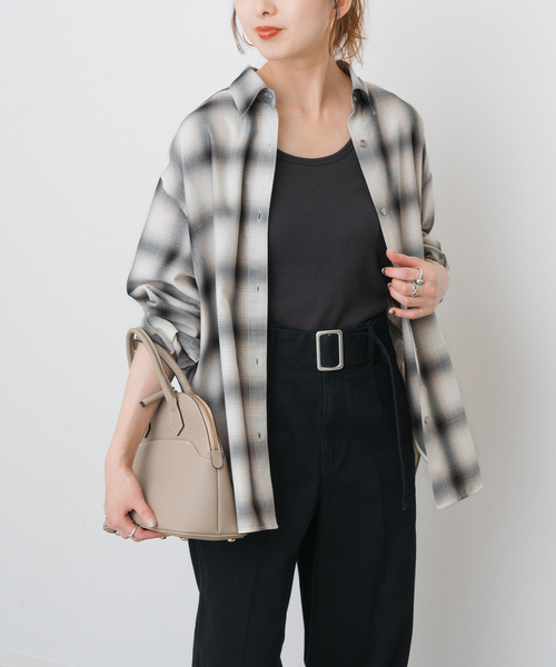 追加》メタルボタンTRチェックルーズシャツ（シャツ/ブラウス）｜Spick